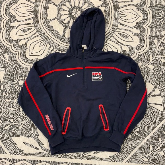 Vintage USA basketball quarter zip hoodie - Picture 1 of 2